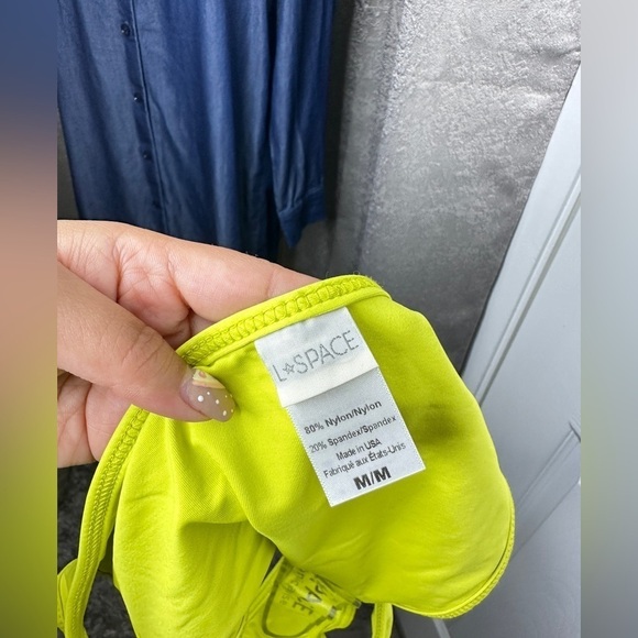 NWOT L *Space Rachel Hipster Cut-Out Bikini Swim Bottom Lime Light M - Picture 2 of 10